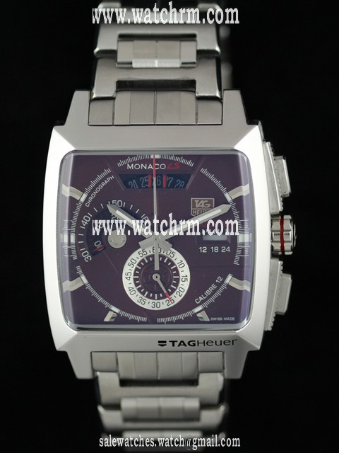 TAG Heuer Monaco CAL2110.FC6257 Silver Stainless Steel Strap Brown Dial 40.5mm Watch
