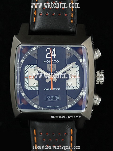 TAG Heuer Monaco CAL5112.FC6298 Square Black Cow Leather Strap Mens Watch