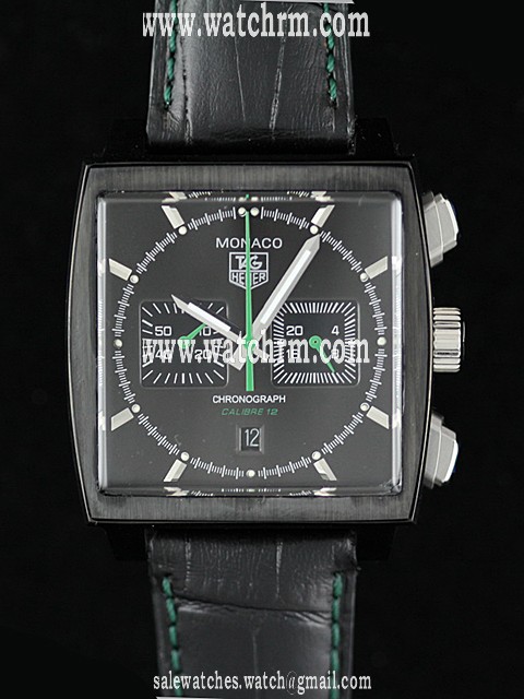 TAG Heuer Monaco CAW2111 39mm Black Dial Quartz Chronograph Watch