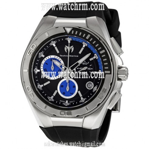 Technomarine Black and Blue Dial Chronograph Men's Watch 110003