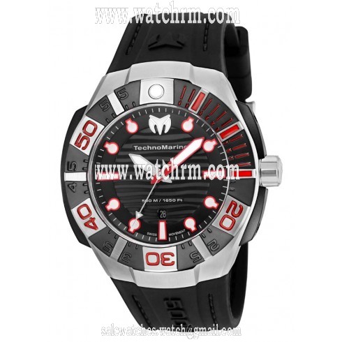 Technomarine Black Reef Black Dial Black Silicone Men's Watch 515010
