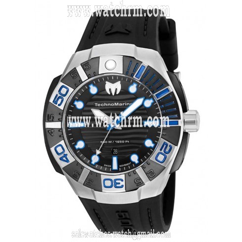 Technomarine Black Reef Black Dial Black Silicone Men's Watch 515011