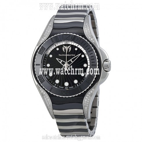 Technomarine Blue Manta Black Dial Stainless Steel Black Ceramic Ladies Watch 213004