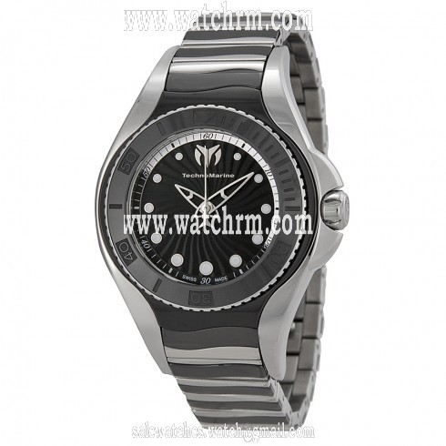 Technomarine Blue Manta Grey Dial Stainless Steel Grey Ceramic Ladies Watch 213002