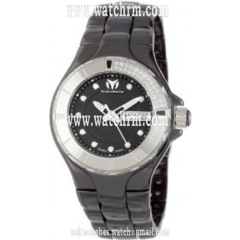 TechnoMarine Casual Black Dial Black Ceramic Ladies Watch 110027C
