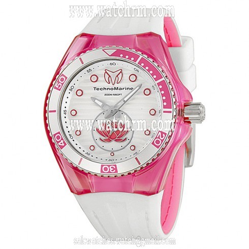 Technomarine Cruise Beach White Waves Dial White Rubber Unisex Watch 113022