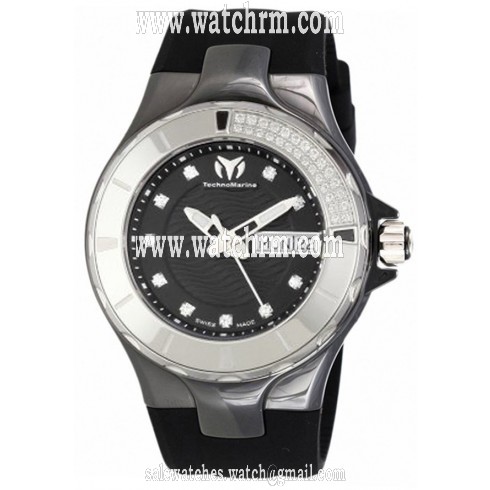 TechnoMarine Cruise Black Dial  Quartz Black Silicone Ladies Watch 110027