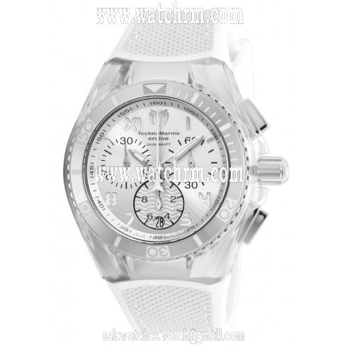 Technomarine Cruise California Antique Silver Dial White Silicone Cream Canvas Unisex Watch 115017