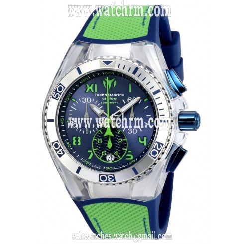 Technomarine Cruise California Blue Dial Blue Silicone Green Canvas Unisex Watch 115019