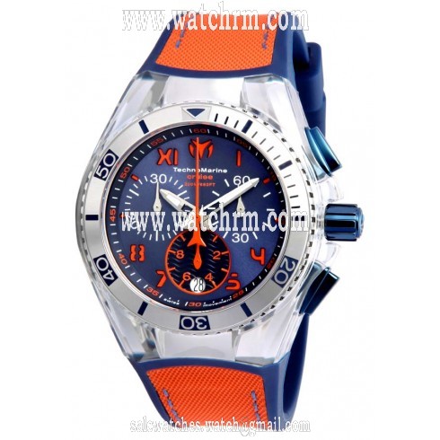 Technomarine Cruise California Blue Dial Blue Silicone Orange Canvas Unisex Watch 115020
