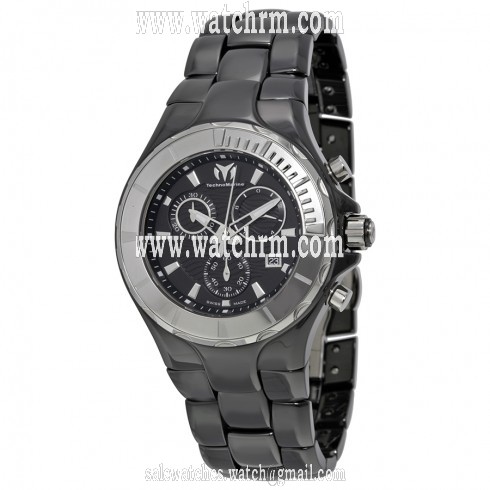 Technomarine Cruise Ceramic Chronograph Black Dial Ladies Watch 110028C