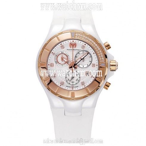 TechnoMarine Cruise Chronograph White Dial White Silicone Unisex Watch 110032C