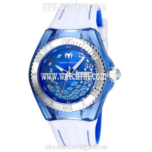 Technomarine Cruise Dream Blue Mother of Pearl Dial White Silicone Ladies Watch 115116