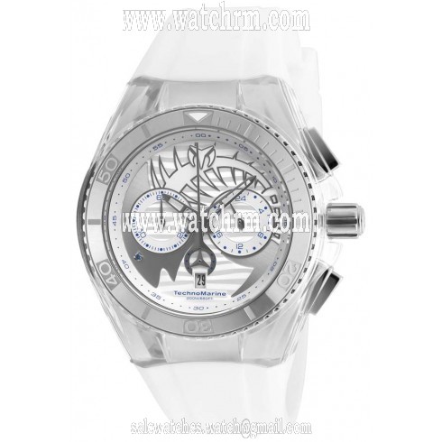 Technomarine Cruise Dream Chronograph Antique Silver Dial White Silicone Unisex Watch 115005