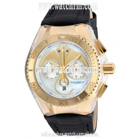 Technomarine Cruise Dream Chronograph Mother of Pearl Dial Black Silicone Unisex Watch 115007