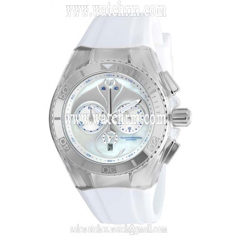 Technomarine Cruise Dream Chronograph Silver Dial White Silicone Unisex Watch 115068