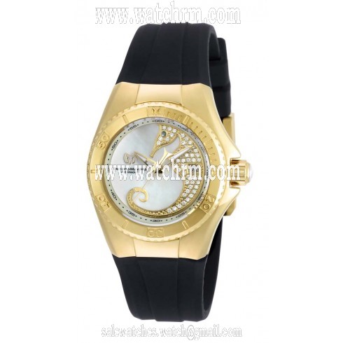 Technomarine Cruise Dream Mother of Pearl Black Silicone Ladies Watch 115207