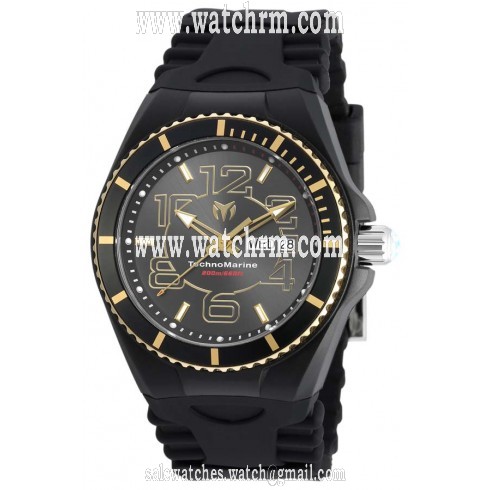 Technomarine Cruise JellyFish Black Dial Black Silicone Men's Watch 115144