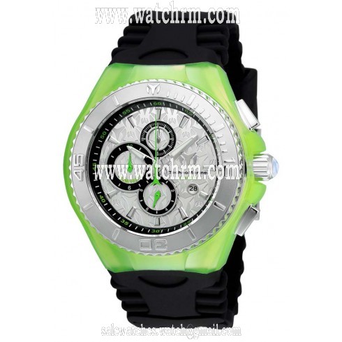 Technomarine Cruise JellyFish Silver Dial Black Silicone Men's Watch 115193