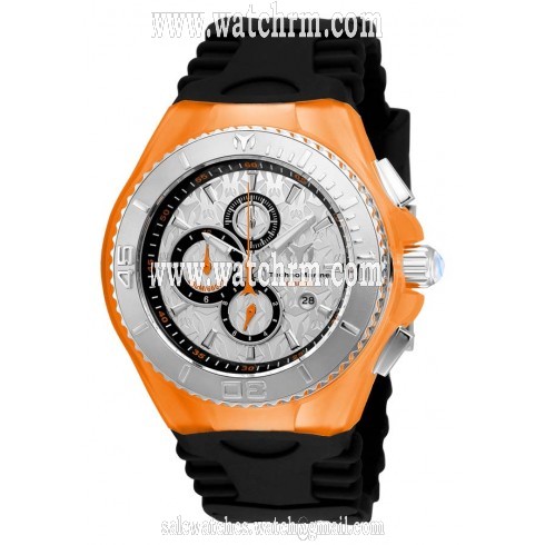 Technomarine Cruise JellyFish Silver Dial Black Silicone Men's Watch 115194