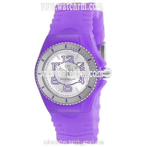 Technomarine Cruise JellyFish Silver Dial Purple Silicone Ladies Watch 115128