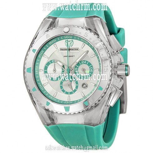 Technomarine Cruise Lipstick Chronograph Hologram Dial Turquoise Strap Ladies Watch 112032