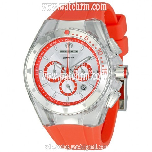 Technomarine Cruise Lipstick Coral Rubber Strap Chronograph Ladies Watch 111014