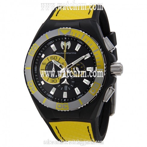 TechnoMarine Cruise Locker Chronograph Black and Yellow Dial Men's Watch 112016