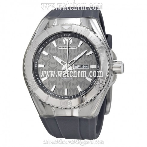 Technomarine Cruise Monogram Dial Grey Silicone Unisex Watch 113005