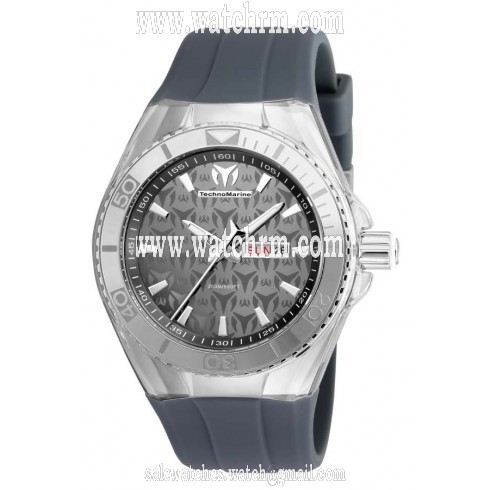 Technomarine Cruise Monogram Grey Dial Grey Silicone Men's Watch 115062