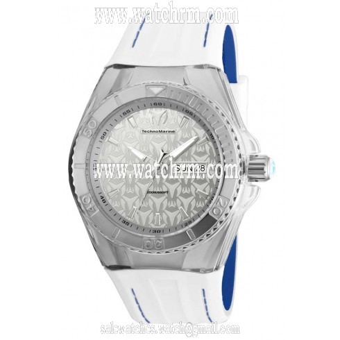 Technomarine Cruise Monogram Silver Dial White Silicone Men's Watch 115151