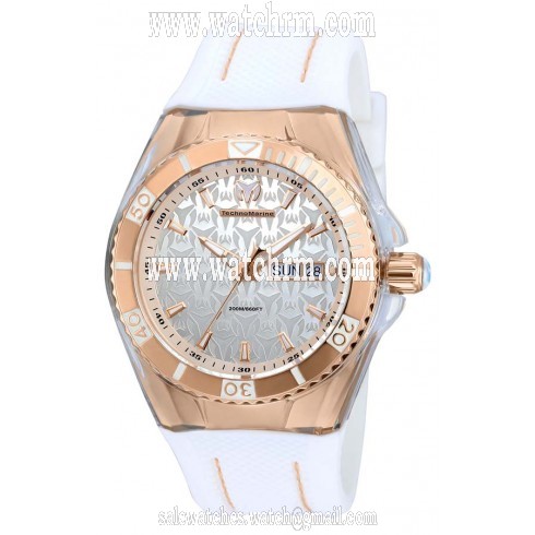 Technomarine Cruise Monogram Silver Dial White Silicone Men's Watch 115211