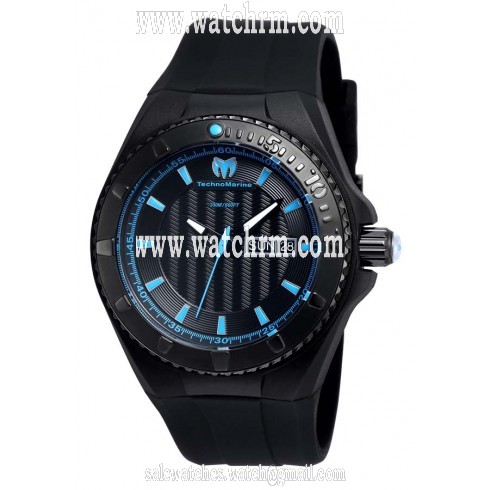 Technomarine Cruise Night Vision Black Sunray Dial Black Silicone Men's Watch 115166