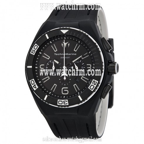 TechnoMarine Cruise Night Vision II Chronograph Black Dial Black PVD Men's Watch 112001