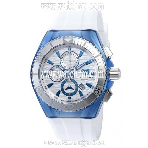 Technomarine Cruise Original Chronograph Antique Silver Dial White Silicone Men's Watch 115055