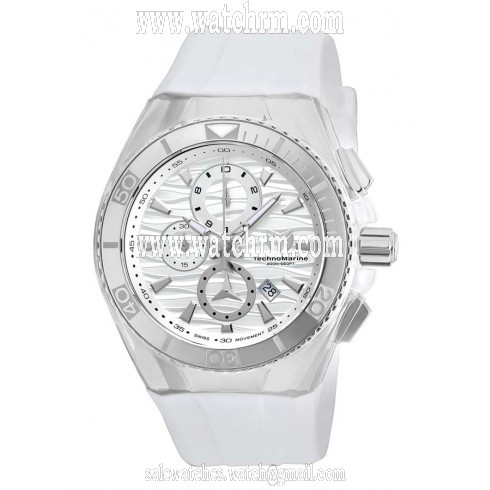 Technomarine Cruise Original Chronograph Antique Silver Dial White Silicone Men's Watch 115053