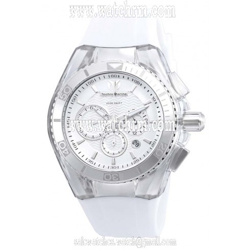 Technomarine Cruise Original Chronograph Antique White Dial White Silicone Unisex Watch 115041