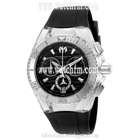 Technomarine Cruise Original Chronograph Black Dial Black Silicone Unisex Watch 115051