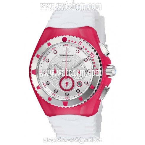 Technomarine Cruise Original Chronograph Silver Dial White Silicone Ladies Watch 115238