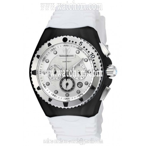 Technomarine Cruise Original Chronograph Silver Dial White Silicone Ladies Watch 115239