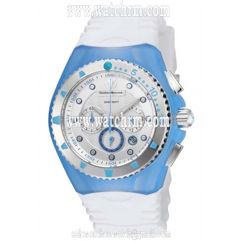 Technomarine Cruise Original Chronograph Silver Dial White Silicone Ladies Watch 115240
