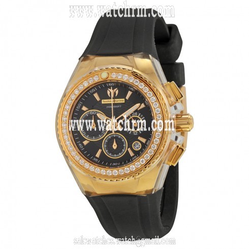 Technomarine Cruise Original Star Chronograph Diamond Black Dial Ladies Watch 111008