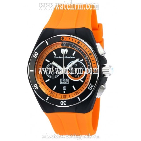 Technomarine Cruise Sport Black and Orange Dial Orange Silicone Men's Watch 115161