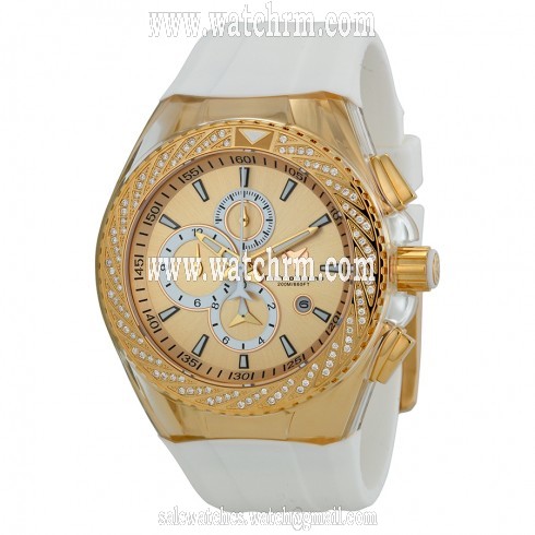 Technomarine Cruise Star Champagne Dial White Rubber Unisex Watch 113025
