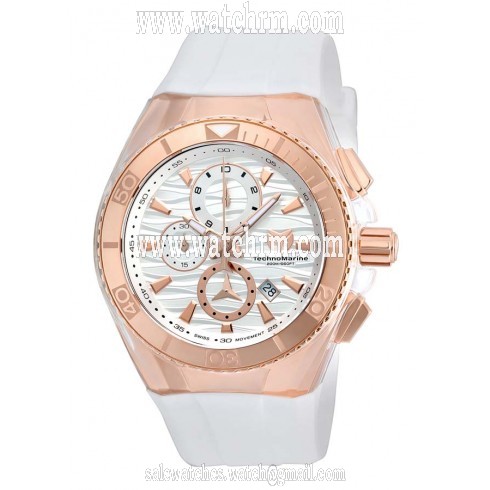 Technomarine Cruise Star Chronograph Antique Silver Dial White Silicone Men's Watch 115047