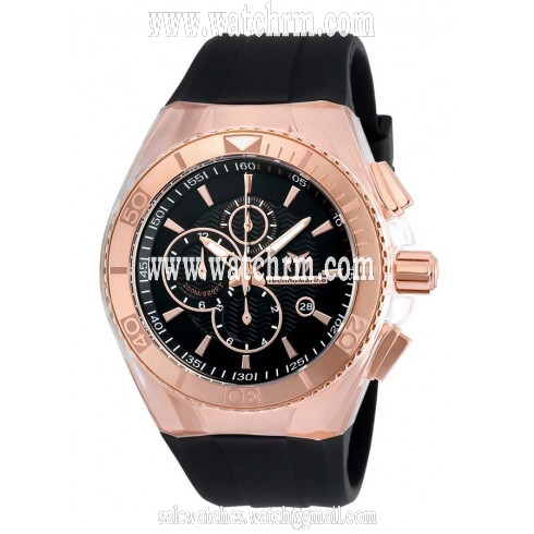 Technomarine Cruise Star Chronograph Black Dial Black Silicone Men's Watch 115037