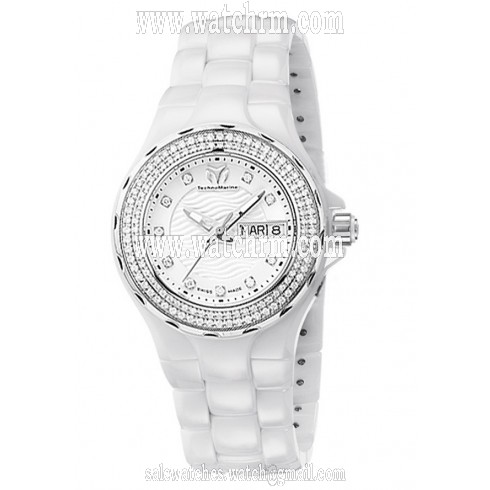 TechnoMarine Cruise White Dial White Ceramic Ladies Dress Watch 111053