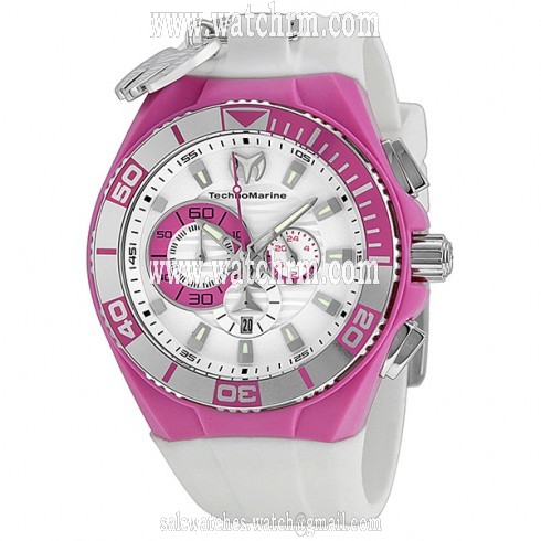 Technomarine Locker Chronograph White and Pink Silicone Unisex Watch 112014