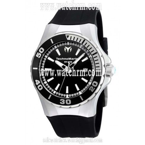 Technomarine Sea Manta Black Dial Black Silicone Men's Watch 215054