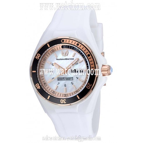 Technomarine Sea Manta White Mother of Pearl Dial White Silicone Ladies Watch 115121